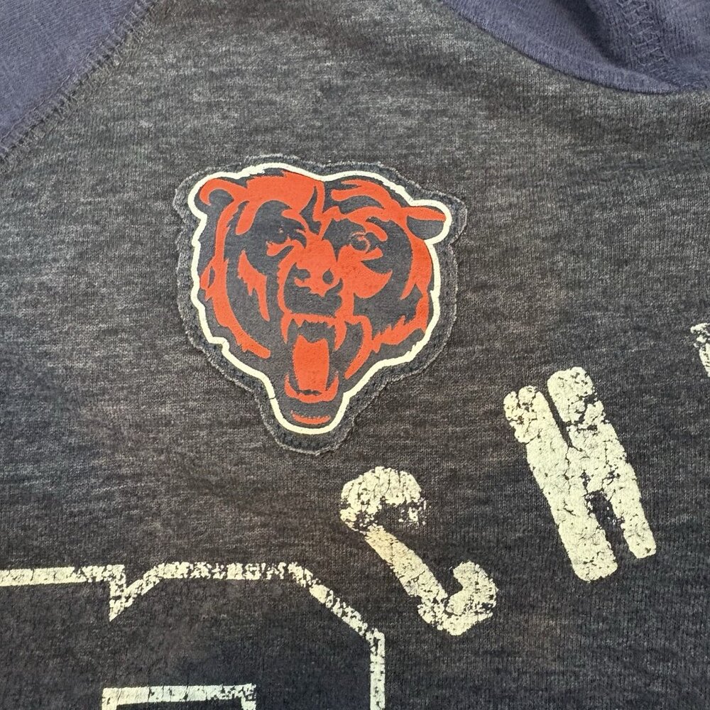NFL Chicago Bears Women’s Hooded Long Sleeve Shirt Navy & Dark Gray,Lightweight - Picture 6 of 8